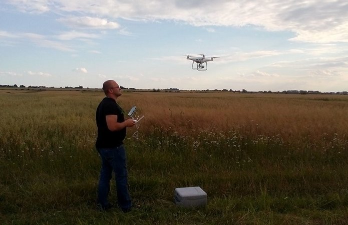 На вылете с коптером DJI Phantom Pro 4